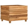 Arriate elevado madera de teca reciclada y acero 50x40x38 cm en Macetas y jardineras | Comprar online en Foru.es