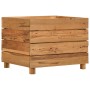 Arriate elevado madera de teca reciclada y acero 50x40x38 cm en Macetas y jardineras | Comprar online en Foru.es