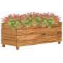 Arriate elevado madera de teca reciclada y acero 100x40x38 cm en Macetas y jardineras | Comprar online en Foru.es