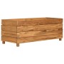 Arriate elevado madera de teca reciclada y acero 100x40x38 cm en Macetas y jardineras | Comprar online en Foru.es
