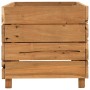 Arriate elevado madera de teca reciclada y acero 100x40x38 cm en Macetas y jardineras | Comprar online en Foru.es
