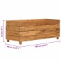 Arriate elevado madera de teca reciclada y acero 100x40x38 cm en Macetas y jardineras | Comprar online en Foru.es