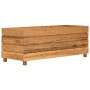 Arriate elevado madera de teca reciclada y acero 100x40x38 cm en Macetas y jardineras | Comprar online en Foru.es