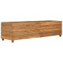 Arriate elevado madera de teca reciclada y acero 150x40x38 cm en Macetas y jardineras | Comprar online en Foru.es