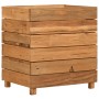 Arriate elevado madera de teca reciclada y acero 50x40x55 cm en Macetas y jardineras | Comprar online en Foru.es