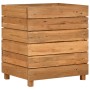 Arriate elevado madera de teca reciclada y acero 50x40x55 cm en Macetas y jardineras | Comprar online en Foru.es