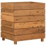 Arriate elevado madera de teca reciclada y acero 50x40x55 cm en Macetas y jardineras | Comprar online en Foru.es