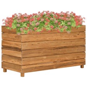 Arriate elevado madera de teca reciclada y acero 100x40x55 cm en Macetas y jardineras | Comprar online en Foru.es