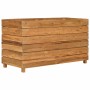Arriate elevado madera de teca reciclada y acero 100x40x55 cm en Macetas y jardineras | Comprar online en Foru.es