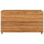 Arriate elevado madera de teca reciclada y acero 100x40x55 cm en Macetas y jardineras | Comprar online en Foru.es