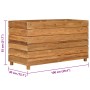 Arriate elevado madera de teca reciclada y acero 100x40x55 cm en Macetas y jardineras | Comprar online en Foru.es