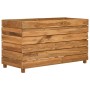Arriate elevado madera de teca reciclada y acero 100x40x55 cm en Macetas y jardineras | Comprar online en Foru.es