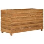 Arriate elevado madera de teca reciclada y acero 100x40x55 cm en Macetas y jardineras | Comprar online en Foru.es