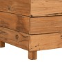 Arriate elevado madera de teca reciclada y acero 150x40x55 cm en Macetas y jardineras | Comprar online en Foru.es