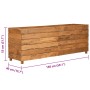 Arriate elevado madera de teca reciclada y acero 150x40x55 cm en Macetas y jardineras | Comprar online en Foru.es