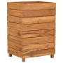 Arriate elevado madera de teca reciclada y acero 50x40x72 cm en Macetas y jardineras | Comprar online en Foru.es