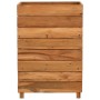 Arriate elevado madera de teca reciclada y acero 50x40x72 cm en Macetas y jardineras | Comprar online en Foru.es