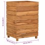 Arriate elevado madera de teca reciclada y acero 50x40x72 cm en Macetas y jardineras | Comprar online en Foru.es