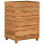 Arriate elevado madera de teca reciclada y acero 50x40x72 cm en Macetas y jardineras | Comprar online en Foru.es