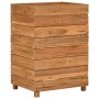 Arriate elevado madera de teca reciclada y acero 50x40x72 cm en Macetas y jardineras | Comprar online en Foru.es