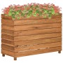 Arriate elevado madera de teca reciclada y acero 100x40x72 cm en Macetas y jardineras | Comprar online en Foru.es