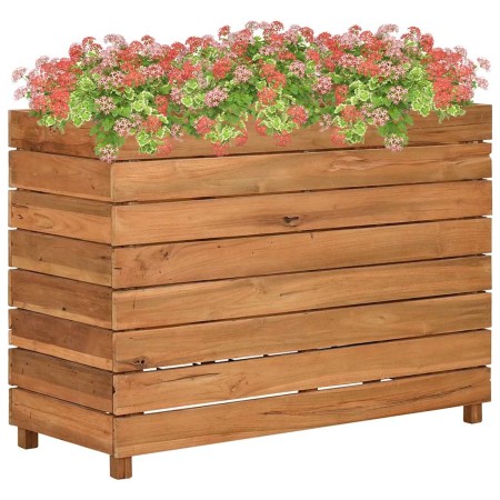 Arriate elevado madera de teca reciclada y acero 100x40x72 cm en Macetas y jardineras | Comprar online en Foru.es