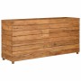 Arriate elevado madera de teca reciclada y acero 150x40x72 cm en Macetas y jardineras | Comprar online en Foru.es