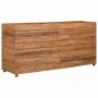 Arriate elevado madera de teca reciclada y acero 150x40x72 cm en Macetas y jardineras | Comprar online en Foru.es