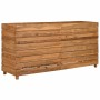 Arriate elevado madera de teca reciclada y acero 150x40x72 cm en Macetas y jardineras | Comprar online en Foru.es