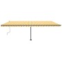 Toldo de pie retráctil manual amarillo y blanco 600x300 cm en Toldos | Comprar online en Foru.es