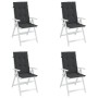 Cojín silla de jardín respaldo alto 4 uds tela negro 120x50x3cm en Decoración | Comprar online en Foru.es