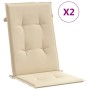 Cojín silla de jardín respaldo alto 2 uds tela beige 120x50x3cm en Decoración | Comprar online en Foru.es