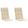 Cojín silla de jardín respaldo alto 2 uds tela beige 120x50x3cm en Decoración | Comprar online en Foru.es