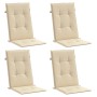 Cojín silla de jardín respaldo alto 4 uds tela beige 120x50x3cm en Decoración | Comprar online en Foru.es