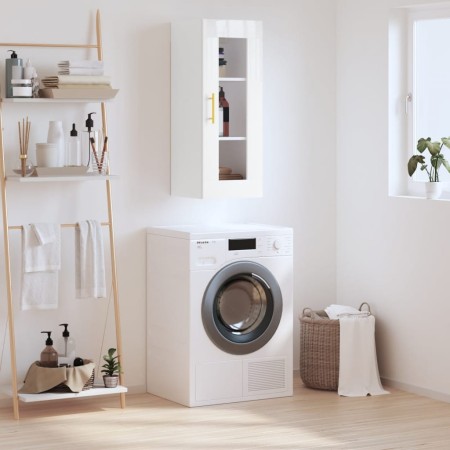 Armario de pared blanco brillante 34,5x34x90 cm de vidaXL, Aparadores - Ref: Foro24-828902, Precio: 45,21 €, Descuento: %