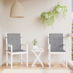 Cojín silla jardín respaldo bajo 2 uds tela Oxford gris en Decoración | Comprar online en Foru.es