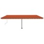 Toldo de pie retráctil manual naranja y marrón 600x300 cm en Toldos | Comprar online en Foru.es