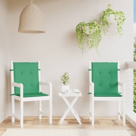 Cojín silla jardín respaldo bajo 2 uds tela Oxford verde en Decoración | Comprar online en Foru.es
