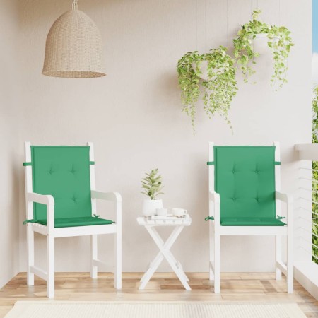 Cojín silla jardín respaldo bajo 2 uds tela Oxford verde en Decoración | Comprar online en Foru.es