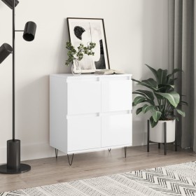 Aparador de madera contrachapada blanco brillante 60x35x70 cm de vidaXL, Aparadores - Ref: Foro24-831214, Precio: 76,39 €, De...