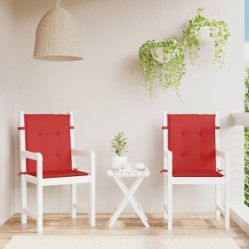 Cojín silla jardín respaldo bajo 2 uds tela Oxford rojo en Decoración | Comprar online en Foru.es