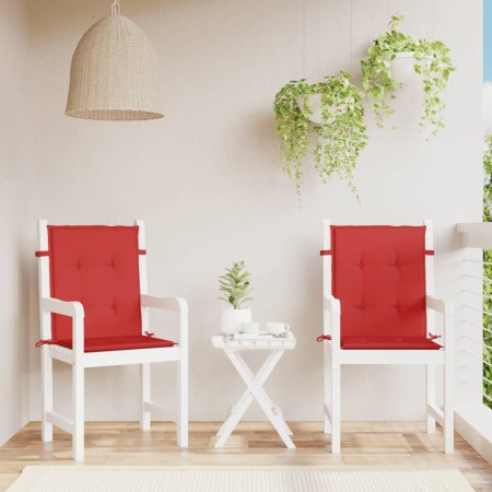 Cojín silla jardín respaldo bajo 2 uds tela Oxford rojo en Decoración | Comprar online en Foru.es