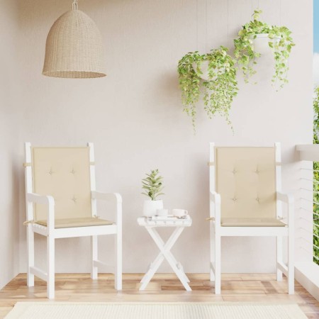 Cojín de silla de jardín respaldo bajo 2 uds tela Oxford beige en Decoración | Comprar online en Foru.es
