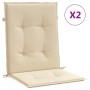 Cojín de silla de jardín respaldo bajo 2 uds tela Oxford beige en Decoración | Comprar online en Foru.es