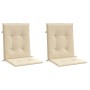 Cojín de silla de jardín respaldo bajo 2 uds tela Oxford beige en Decoración | Comprar online en Foru.es