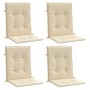 Cojín de silla de jardín respaldo bajo 4 uds tela Oxford beige en Decoración | Comprar online en Foru.es