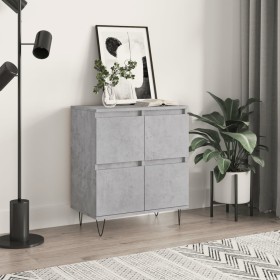 Aparador de madera contrachapada gris hormigón 60x35x70 cm de vidaXL, Aparadores - Ref: Foro24-831216, Precio: 64,25 €, Descu...