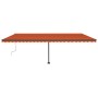 Toldo manual retráctil con luz LED naranja y marrón 600x300 cm en Toldos | Comprar online en Foru.es