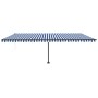 Toldo de pie automático azul y blanco 600x300 cm en Toldos | Comprar online en Foru.es