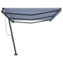 Toldo de pie automático azul y blanco 600x300 cm en Toldos | Comprar online en Foru.es